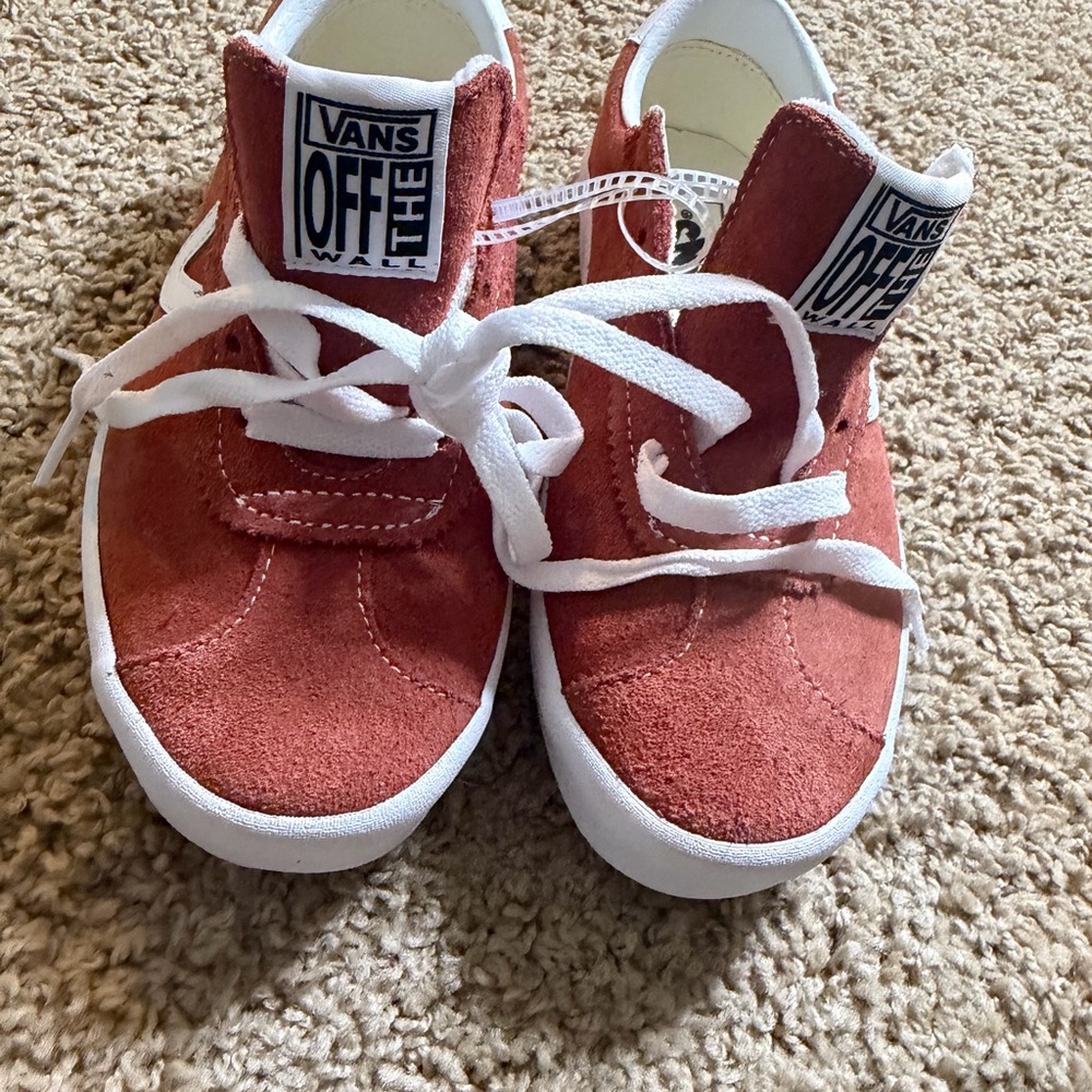 Vans Kids Red Suede High-Top Sneakers